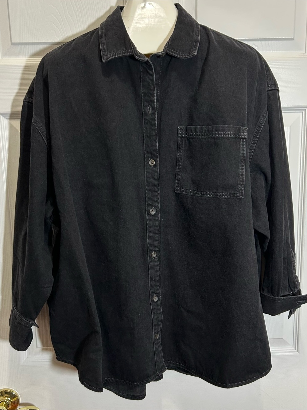 Old Navy Black Chambray Button-Down Shirt